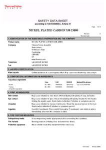 SAFETY DATA SHEET  according to[removed]EC, Article 31