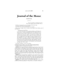 JANUARY 26, [removed]Journal of the House TENTH DAY