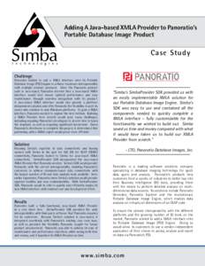Adding A Java-based XMLA Provider to Panoratio’s Portable Database Image Product Case Study Challenge