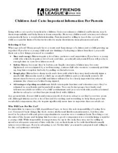 Microsoft Word - Children & Cats- what parents need to know.doc