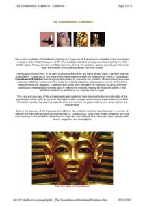 .: The Tutankhamun Exhibition : Exhibiton :.  Page 1 of 6 | The Tutankhamun Exhibition |