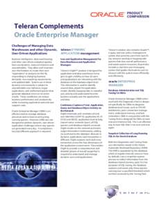 PRODUCT COMPARISON Teleran Complements Oracle Enterprise Manager Challenges of Managing Data