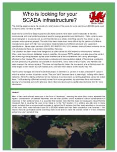 Who is looking for your SCADA infrastructure?