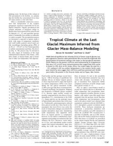 Physical geography / Earth / Last Glacial Maximum / Climate: Long range Investigation /  Mapping /  and Prediction / Glacier / Last glacial period / Global climate model / Sea surface temperature / Rain / Atmospheric sciences / Glaciology / Climate history