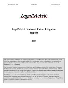 Microsoft Word - LegalMetric National Patent Litigation Report[removed]