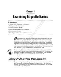 Chapter 1  AL Examining Etiquette Basics In This Chapter