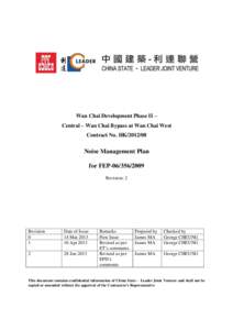 Wan Chai Development Phase II – Central – Wan Chai Bypass at Wan Chai West Contract No. HK[removed]Noise Management Plan for FEP[removed]