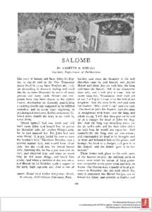 SALOME BY NANETTE B. RODNEY Assistant, Department of Publications