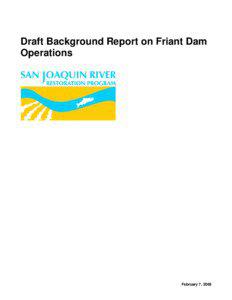 FRIANT DAM REPORT OF OPERATIONS