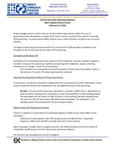 Microsoft Word - Carbon Monoxide Advisory for 1st Responders and Health Care Providers.docx