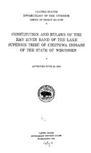 Constitution and Bylaws of the Bad River Band of the Lake Superior Tribe of Chippewa Indians