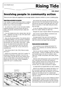 www.risingtide.org.uk  Rising Tide info sheet  Involving people in community action