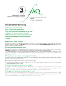 The American College of Obstetricians and Gynecologists f AQ FREQUENTLY ASKED QUESTIONS FAQ085