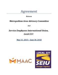 Agreement Between Metropolitan Area Advisory Committee And