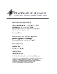 Performance-based measures of physical function as mortality predictors: Incremental value beyond self-reports