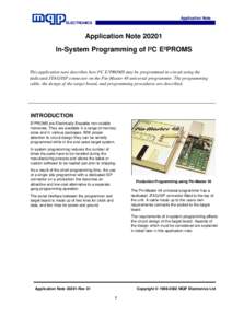 Application Note ELECTRONICS Application NoteIn-System Programming of I²C E²PROMS This application note describes how I²C E²PROMS may be programmed in-circuit using the