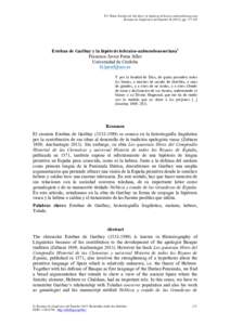 F.J. Perea. Esteban de Garibay y la hipótesis hebraico-nabucodonosoriana Estudios de Lingüística del Español), ppEsteban de Garibay y la hipótesis hebraico-nabucodonosoriana1 Francisco Javier Pere