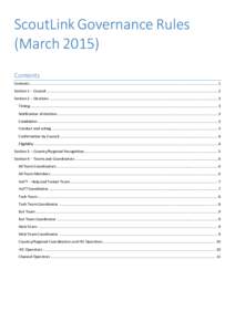 ScoutLink Governance Rules (MarchContents Contents ............................................................................................................................................................... 1 