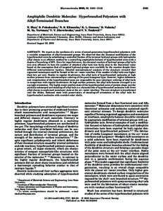 Macromolecules 2003, 36, [removed]Amphiphilic Dendritic Molecules: Hyperbranched Polyesters with Alkyl-Terminated Branches