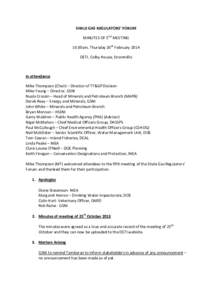 SHALE GAS REGULATORS’ FORUM MINUTES OF 5TH MEETING 10.00am, Thursday 20th February 2014 DETI, Colby House, Stranmillis  In attendance