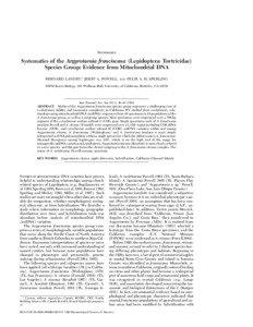 SYSTEMATICS  Systematics of the Argyrotaenia franciscana (Lepidoptera: Tortricidae)