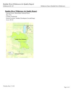 Boulder River Wilderness Air Quality Report, 2012