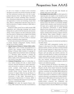 Perspectives from AAAS As part of its mission to advance science innovation throughout the world for the benefit of all people, the AAAS,