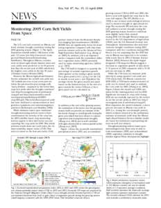 Eos, Vol. 87, No. 15, 11 April[removed]news Monitoring 2005 Corn Belt Yields From Space PAGe 150