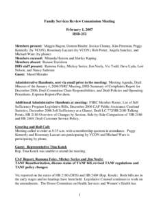 Federal assistance in the United States / Temporary Assistance for Needy Families / United States Department of Health and Human Services / Politics / VCON / Minutes / Tina Kotek / Committee / Social psychology / Meetings / Parliamentary procedure / Government