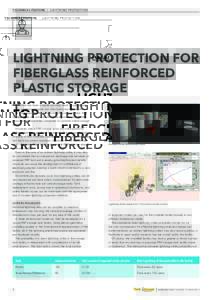TECHNICAL FEATURE l LIGHTNING PROTECTION  LIGHTNING PROTECTION FOR FIBERGLASS REINFORCED PLASTIC STORAGE