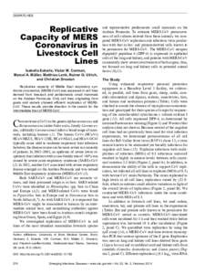 Animal virology / Veterinary medicine / Viruses / Animal diseases / Coronaviridae / SARS coronavirus / Coronavirus / Severe acute respiratory syndrome / Cell culture / Nidovirales / Biology / Health