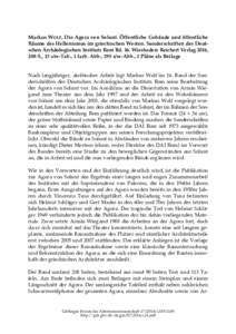 Markus WOLF, Die Agora von Solunt. Öffentliche Gebäude und öffentliche Räume des Hellenismus im griechischen Westen. Sonderschriften des Deutschen Archäologischen Instituts Rom Bd. 16. Wiesbaden: Reichert Verlag 201