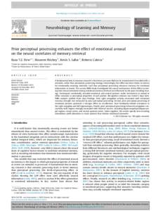 Neurobiology of Learning and Memory xxx[removed]xxx–xxx  Contents lists available at ScienceDirect Neurobiology of Learning and Memory journal homepage: www.elsevier.com/locate/ynlme