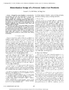 Proceedings of the 2007 IEEE 10th International Conference on Rehabilitation Robotics, June 12-15, Noordwijk, The Netherlands  Biomechanical Design of a