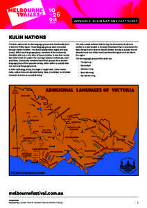 APPENDIX: KULIN NATIONS FACT SHEET  KULIN NATIONS The Kulin nations are the five language groups that traditionally lived in the Port Phillip region. These language groups were connected through shared moieties – the B