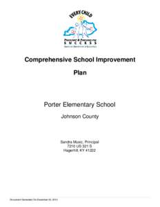 Comprehensive School Improvement Plan Porter Elementary School Johnson County