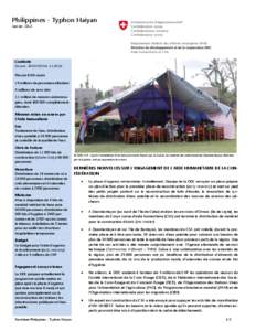 Philippines - Typhon Haiyan Janvier 2014 Contexte (Source : BCAH/OCHA, [removed])