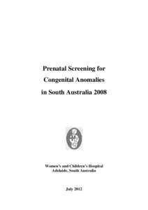 2008 Prenatal screening for congenital anomalies in SA FINAL