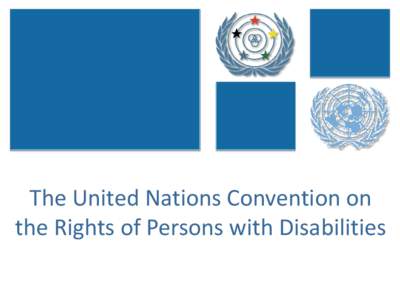 The United Nations Convention on the Rights of Persons with Disabilities What is a Convention? • A formal statement adopted by international bodies that apply