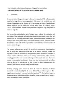 Peter Burleigh & Andrea Ochsner, Department of English, University of Basel “The British Sitcom in the 1970s: applied tactics in confined spaces” 1. Introduction