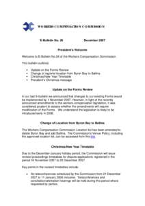 WORKERS COMPENSATION COMMISSION  E-Bulletin No. 26 December 2007