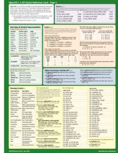 OpenVG 1.1 API Quick Reference Card - Page 1 Errors[removed]OpenVG® is an API for hardware-accelerated two-dimensional vector and raster graphics. It provides a device-independent and vendor-neutral interface for sophisti