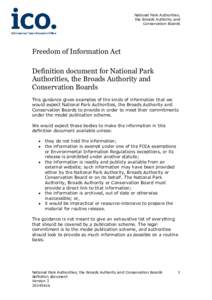 National Park Authorities, the Broads Authority and Conservation Boards Freedom of Information Act Definition document for National Park