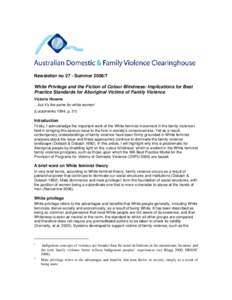 Violence / Ethics / Indigenous Australians / Domestic violence / Behavior / Aboriginal child protection / Keith Windschuttle / Australian Aboriginal culture / Violence against women / Abuse