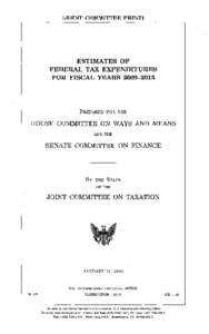 [JOINT COMMITTEE PRINT]  ESTIMATES OF FEDERAL TAX EXPENDITURES FOR FISCAL YEARS[removed]