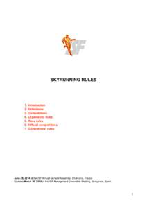 SKYRUNNING RULES.