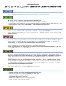 Aptos High School[removed]Evaluation Steps for Certificated Staff Step 1 •