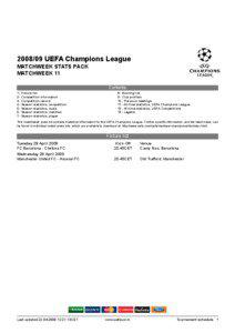 [removed]UEFA Champions League MATCHWEEK STATS PACK MATCHWEEK 11