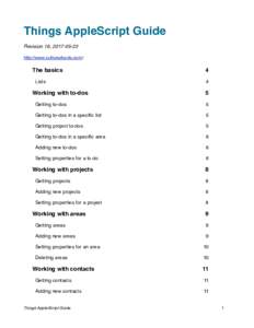 Things AppleScript Guide Revision 16, http://www.culturedcode.com/ The basics Lists