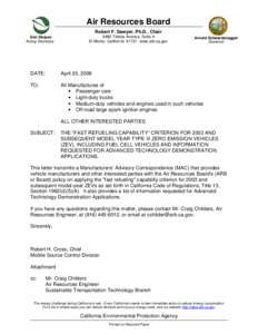 Emission standards / Hydrogen economy / Hydrogen technologies / Technology / Environment / Zero-emissions vehicle / Fuel cell vehicle / California Air Resources Board / Fuel cell / Energy / Air pollution in California / Green vehicles